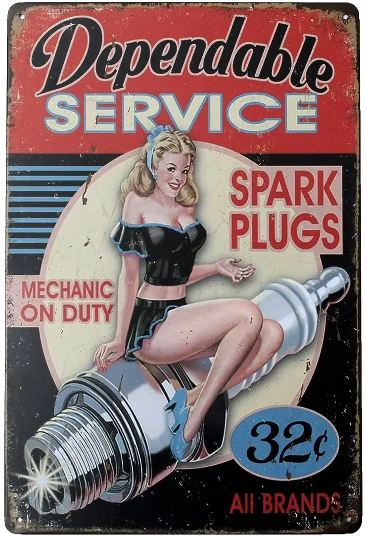 ARTCLUB надежный сервис Свеча зажигания металлический жестяной знак винтажный