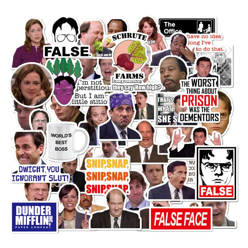 the office stickers 50pcs us tv show sticker scrapbooking stickers for notebook water bottle suitcase laptop phone guitar car free global shipping