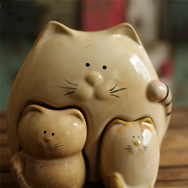 3 шт./компл. милые фигурки кошек креативные миниатюры украшения для семьи офисный