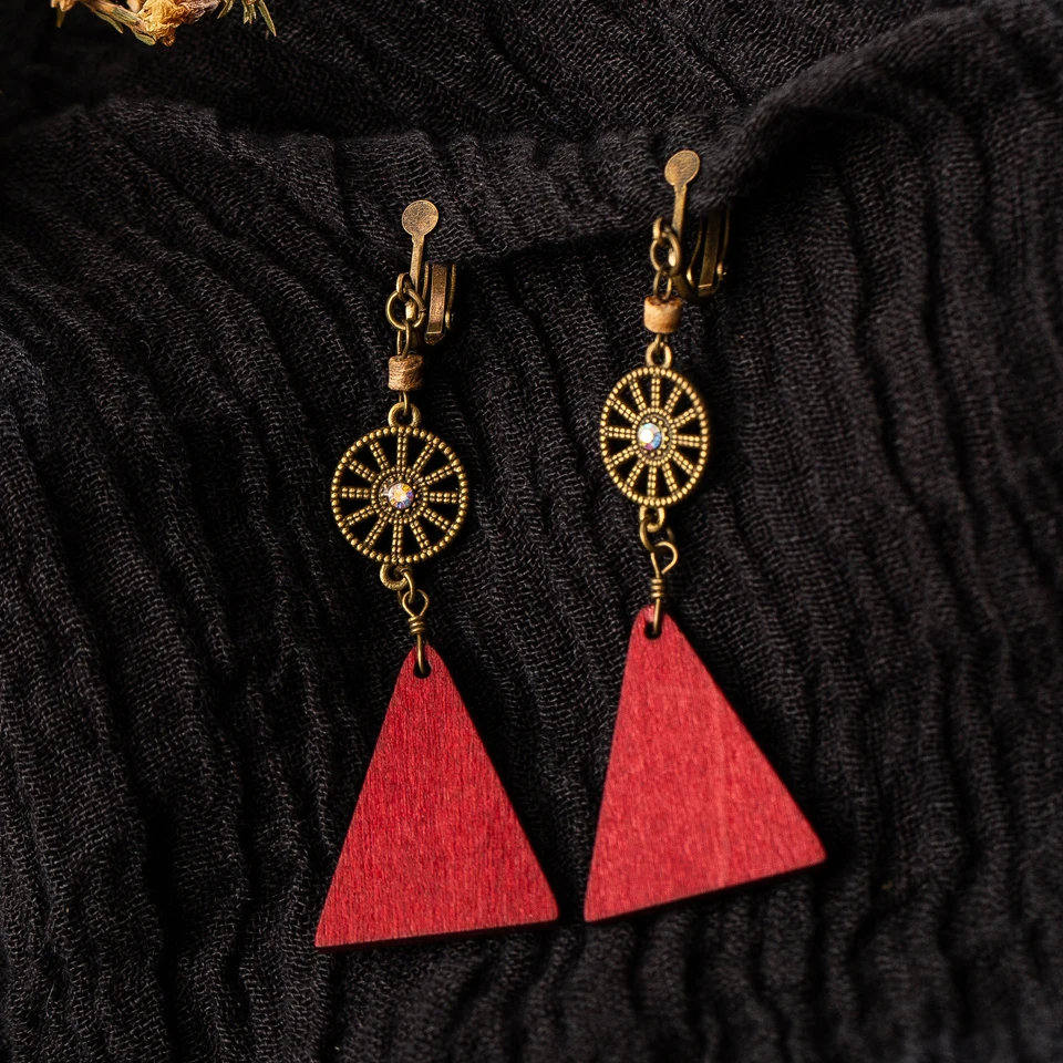 Винтажные длинные висячие Висячие серьги-капельки в богемном стиле из красного