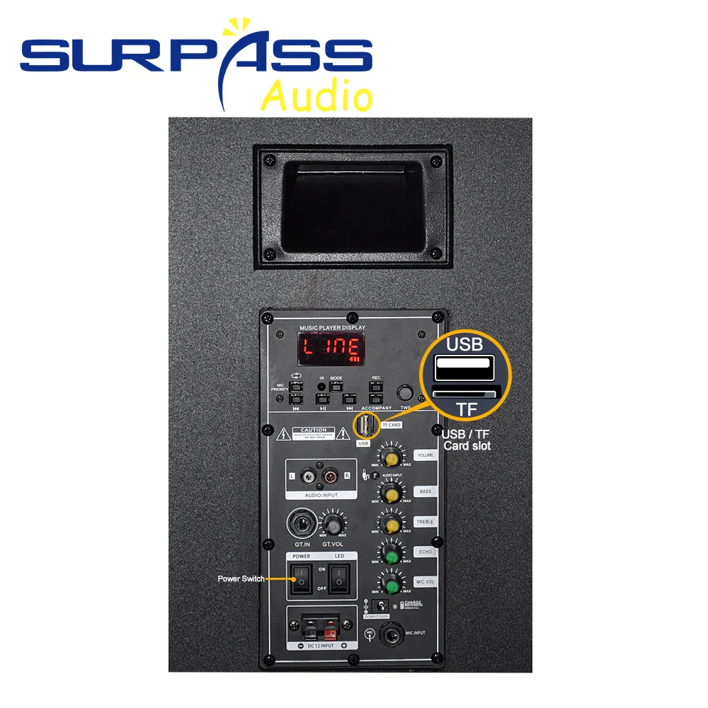 Портативная уличная Bluetooth-Колонка на колесиках 60 Вт светильник Беспроводная