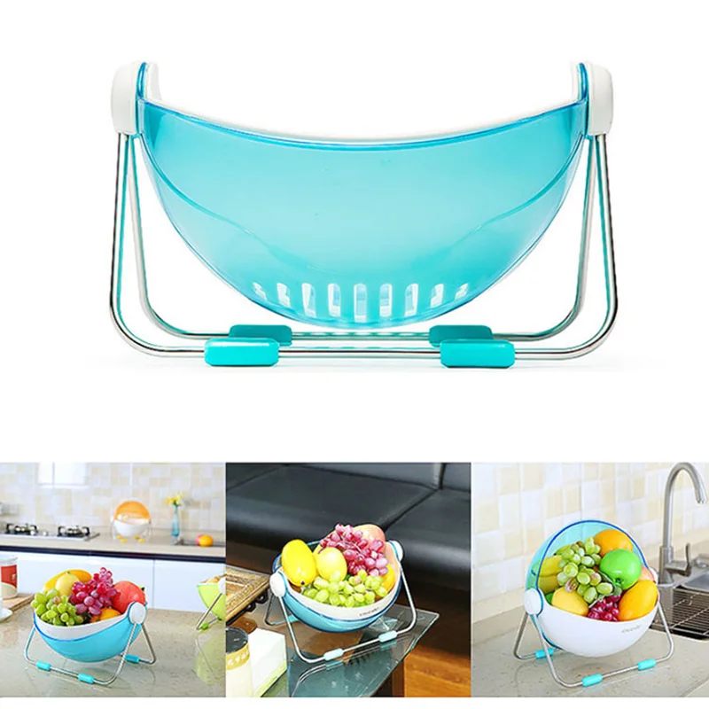 Корзина для слива с вращающейся крышкой бытовая кухонная пластиковая корзина