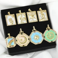 juya handicraft enamel pendants shell greek evil eye moon star rainbow charms for diy christmas luxury collar jewelry making