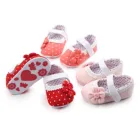 Сандалии для малышей 3 #, мягкая нескользящая обувь для прогулок, с цветочным узором в горошек, для маленьких девочек, босоножки для новорожденных