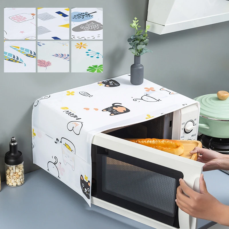 

1pcs Waterproof Grease Proofing Storage Bag Kitchen Accessories Double Pockets Dust Covers Microwave Cover Microwave Oven Hood
