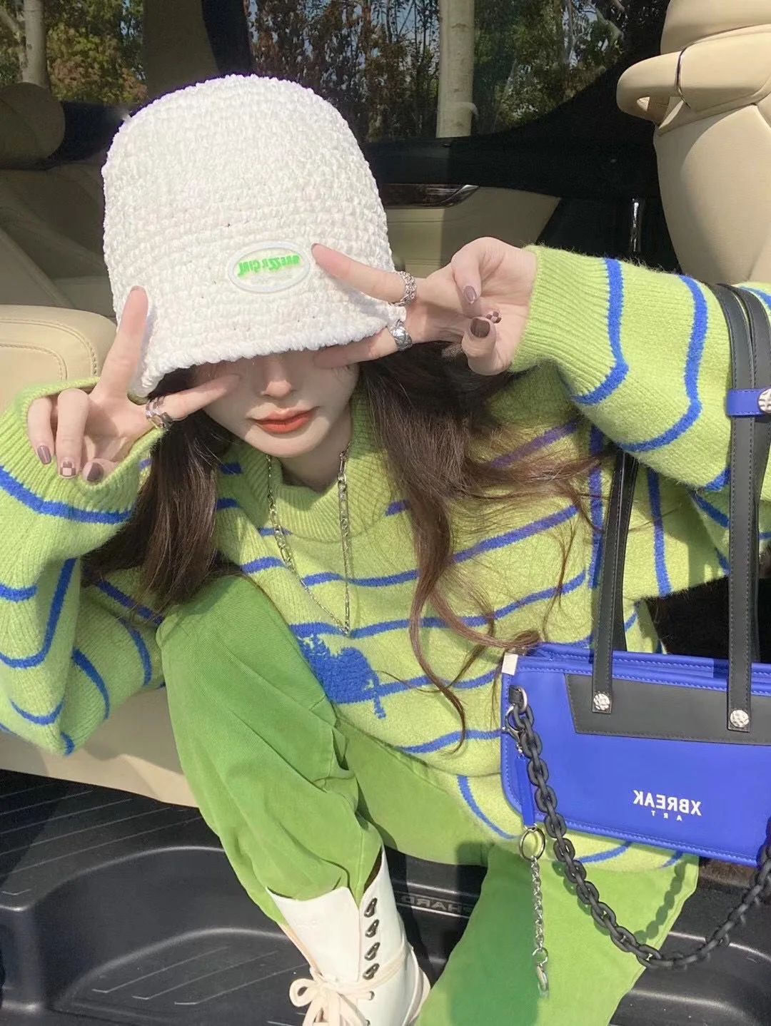 Осенне-зимние свободные полосатые свитера женская одежда с длинным рукавом