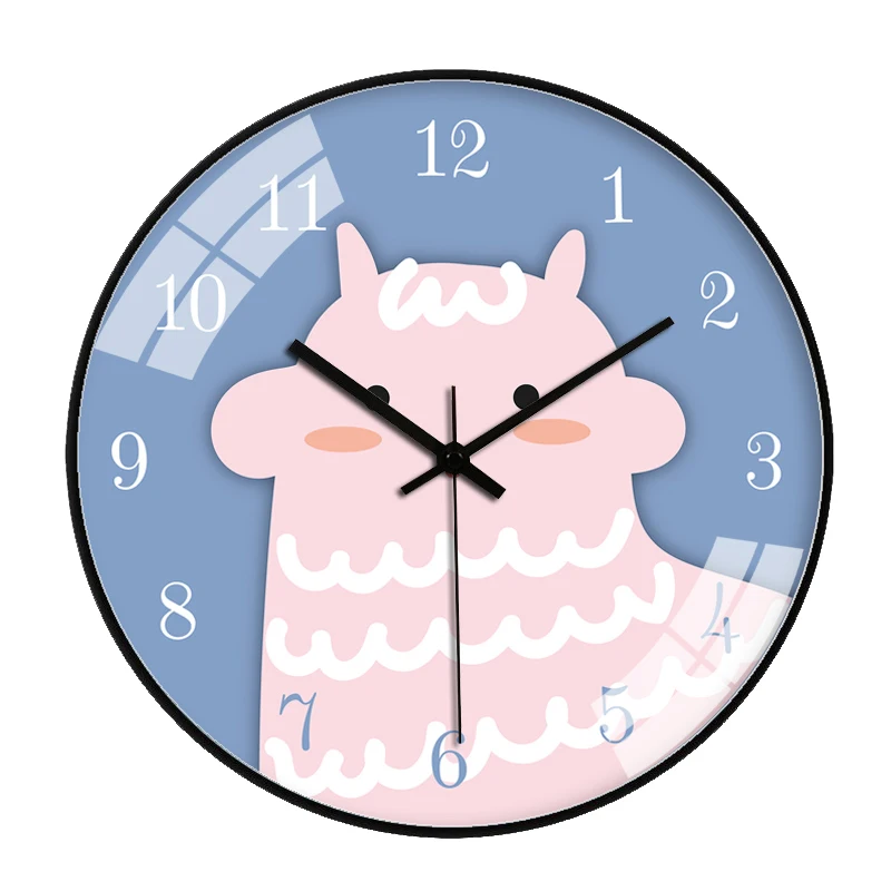 Cartoon Simple Wall Clock Modern Design Animal For Kids Rooms Silent Lovely Zegary Na Sciane Home Decoration AA60ZB | Дом и сад