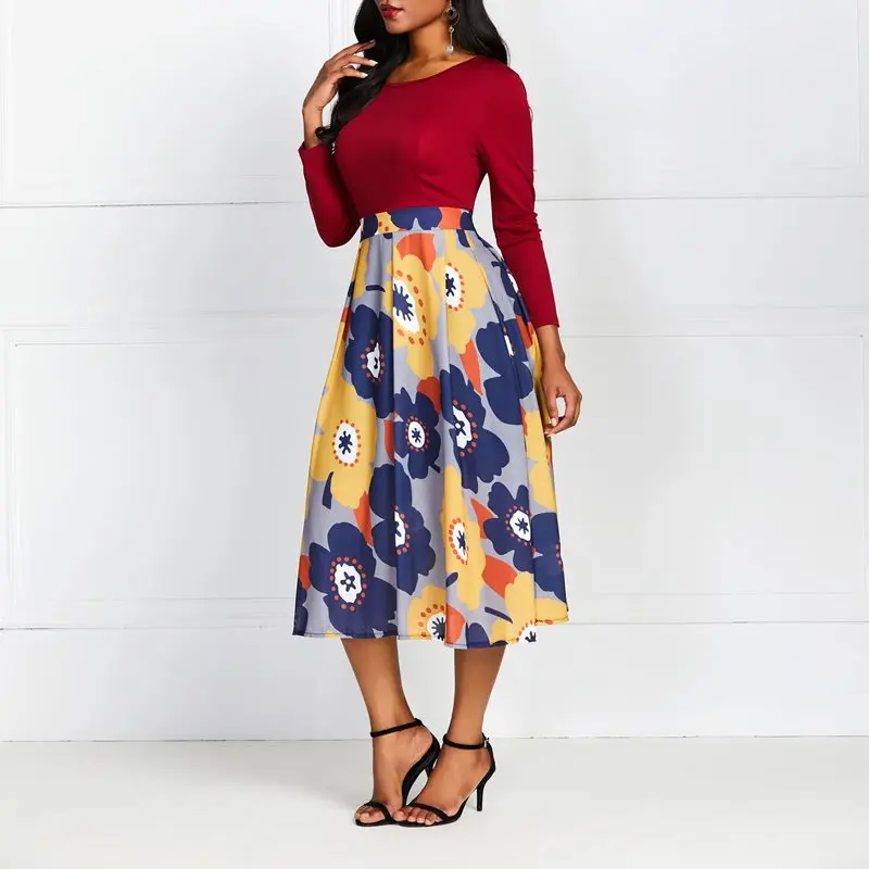 Винтажные красные африканские платья для женщин элегантные сексуальные женские