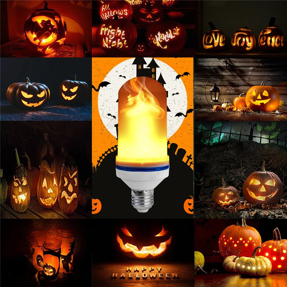 

LED Flame Fire Light Bulb AC Flickering Decorative Flame Atmosphere mood Wall Lamp Artificial vivid fire party bar E26 E27 9W