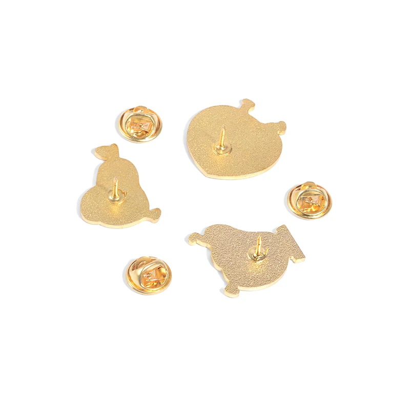 Эмалированные булавки в форме цыплят желтого фрукта банан персик груша курица