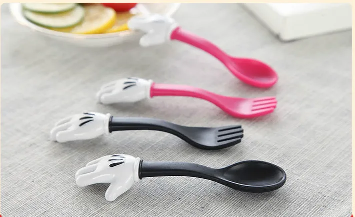 Набор посуды Kawaii детские столовые приборы в форме ладони Микки Мауса из