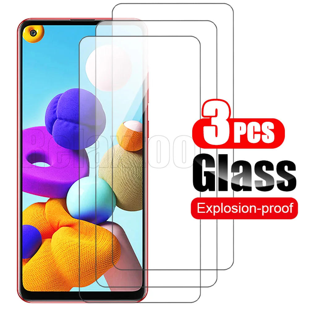 

3 PCS Screen Protector for Samsung A21s Tempered Glass for Samsung A01 A21 A31 A51 A71 4G A10S A20S A30S A50S M30S Glas Film