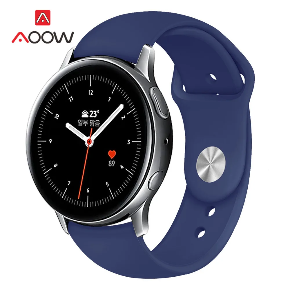 20 мм 22 мм силиконовый ремешок для samsung Galaxy Watch Active 2 40 мм 44 мм 42 мм gear S2 S3 Active2 Amazfit huawei браслет Band Correa