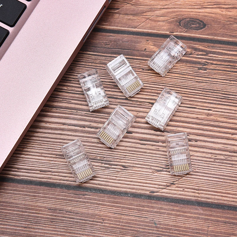 

100pcs CAT5e RJ45 Connector 8P8C Modular Cable Ends Ethernet Crimp Connector