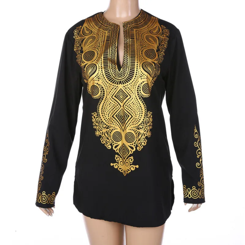 Африканская одежда для мужчин ретро Нация Ветер Печать V Футболка мужская