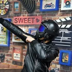 Второй мировой войны стиль открытым лицом Половина кожаный шлем Мото шлем ботинки в байкерском и винтажном стиле мотоботы мотоцикл