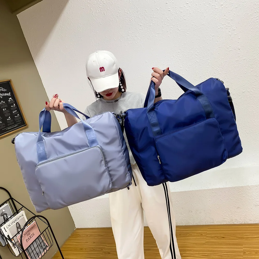 

Large Capacity Travel Luggage Bags Nylon Waterproof Foldable Fitness Clothing Shoulder Bag For Women Yoga Training Messenger Bag