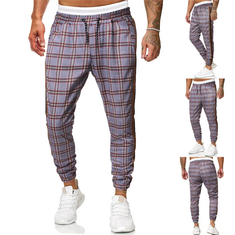 Брюки мужские повседневные новые модные длинные спортивные штаны для спортзала
