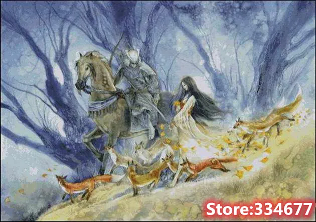 

Набор для шитья с изображением лисицы и леса, 14 карат