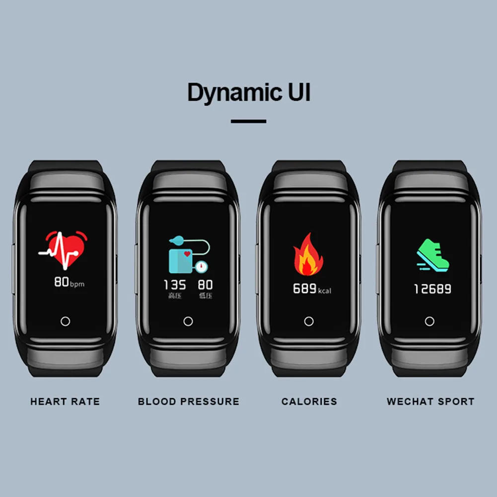 

Smart Watch 2 In 1 Bluetooth Multi-functional Stylish Wireless Bluetooth Headset Bracelet Fitness Tracker Wristband Earphone