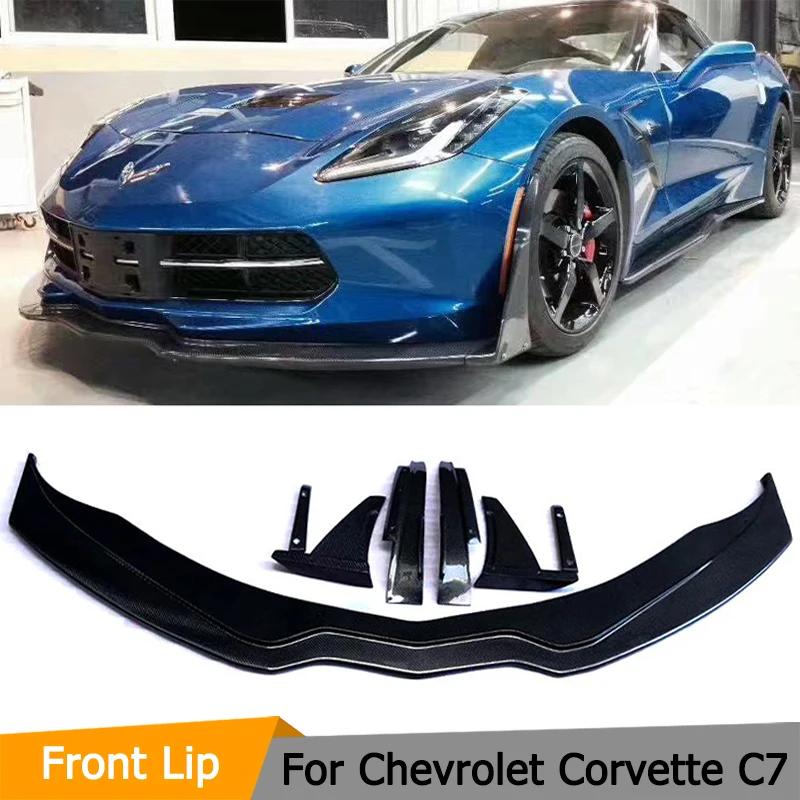 

Car Front Bumper Lip Chin Spoiler for Chevrolet Corvette C7 2013 - 2018 Carbon Fiber Front Bumper Lip Spoiler Splitters Guard