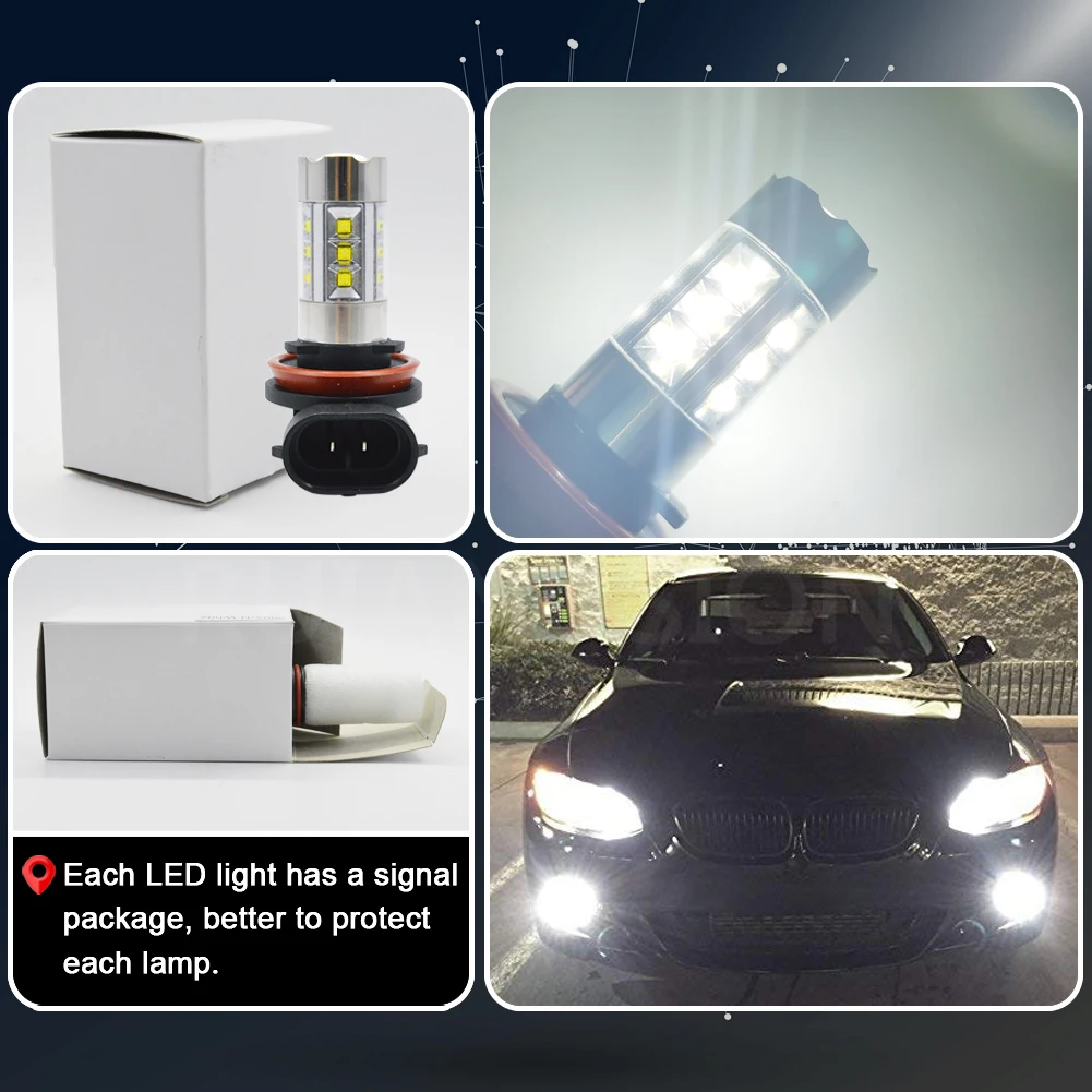

2PCS 100W Car H8 H11 led 9005 hb3 9006 hb4 h7 PH16W 5630 20SMD Fog Lamp Running Light Bulb Turning Parking Bulb 10-30V