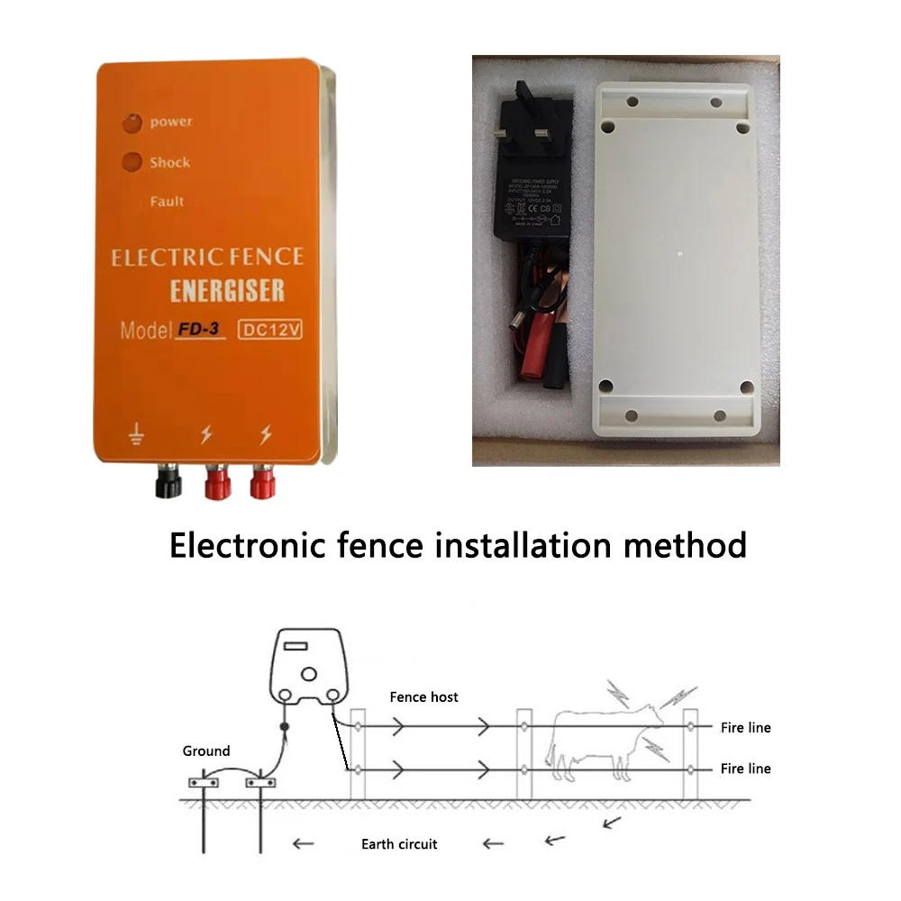 Электрическое устройство для ограждения курицы собаки 3 км зарядное импульсный