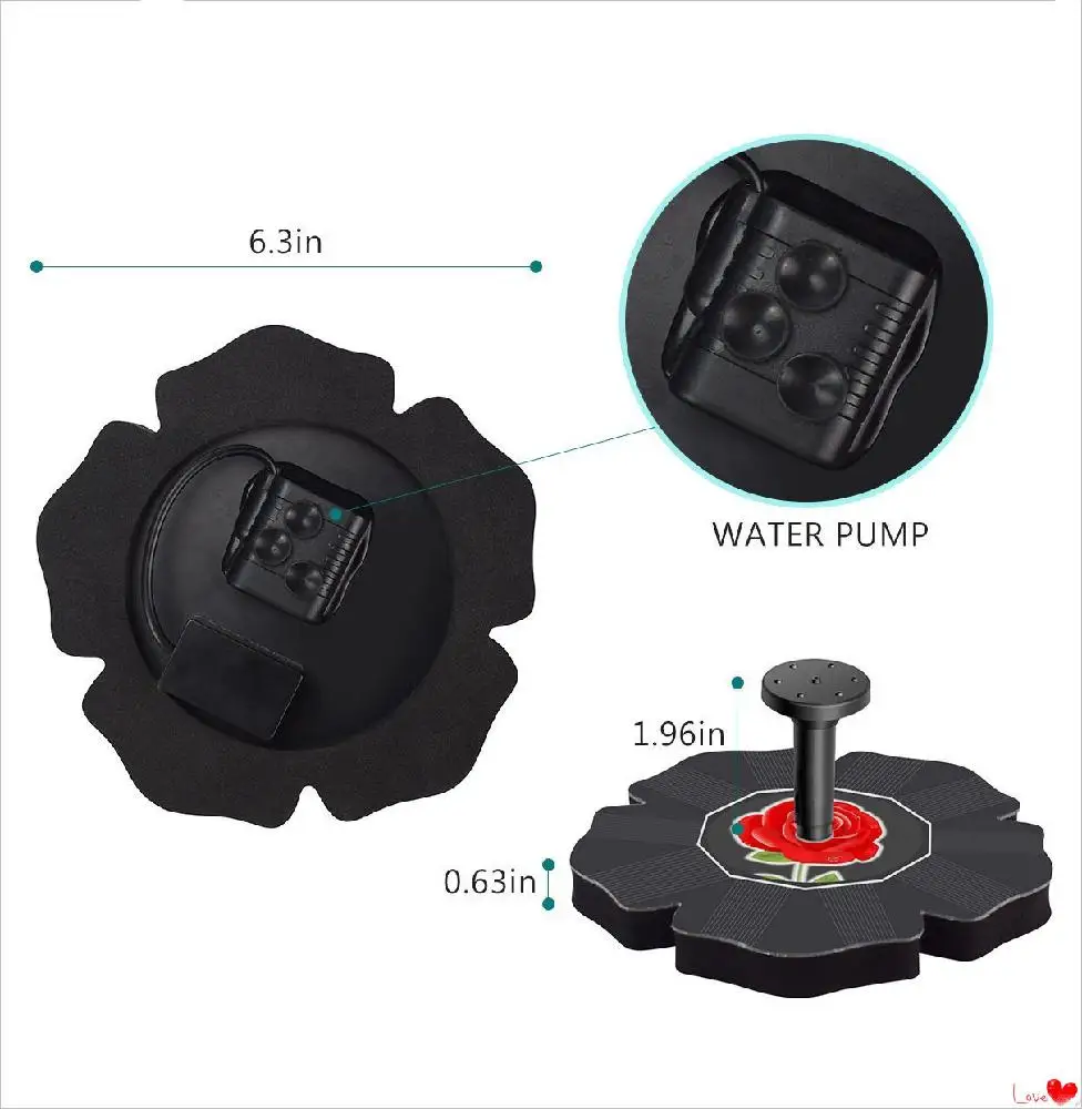 MeterMall Солнечный плавающий фонтан в форме розы для наружного сада фонтана
