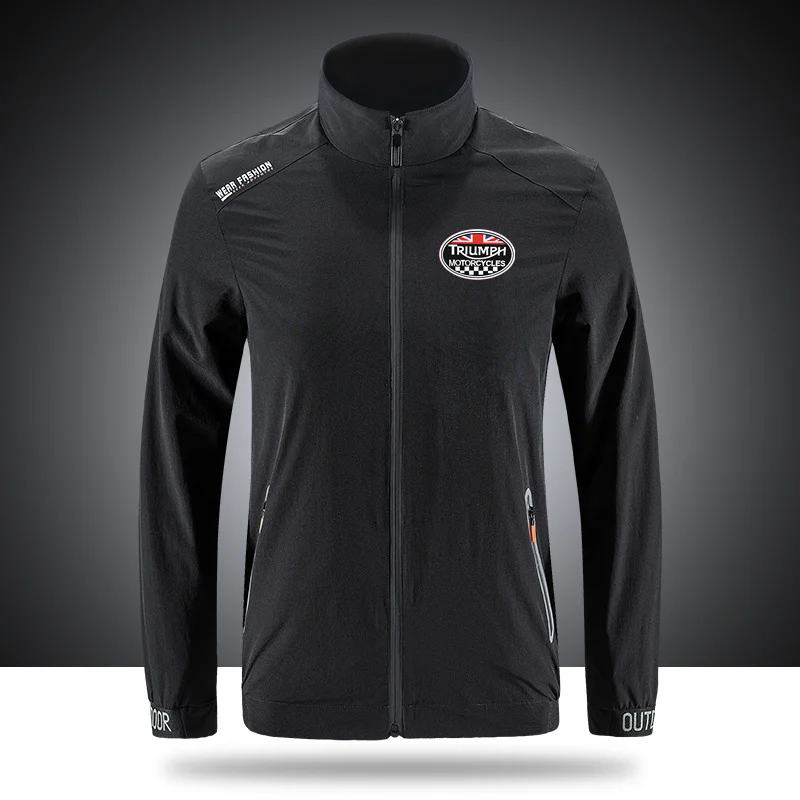 

Triumphs jackets Breathable Brand Jackets Men's Outdoor Zippered Light Soft Fashion Casual Front Printing sportswear jackets N14