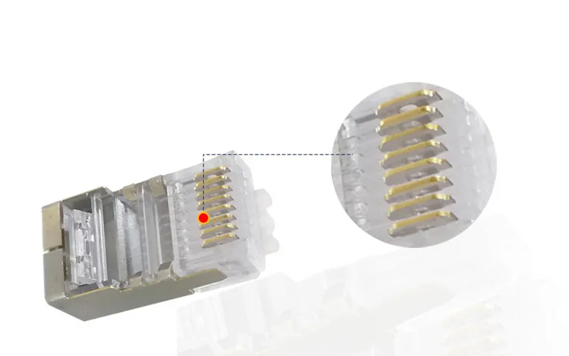 Сетевой разъем RJ45 Модульный штекер Cat5 8Pin 8P8C металлический защитный многожильный