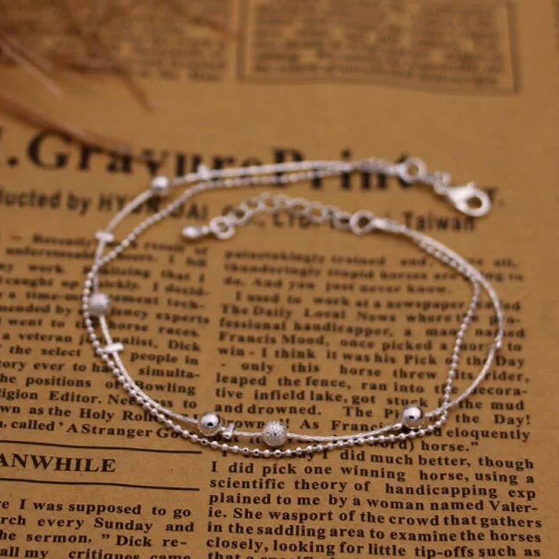 Горячая Распродажа 925 пробы серебро Винтаж анклет (браслет на ногу) с простой