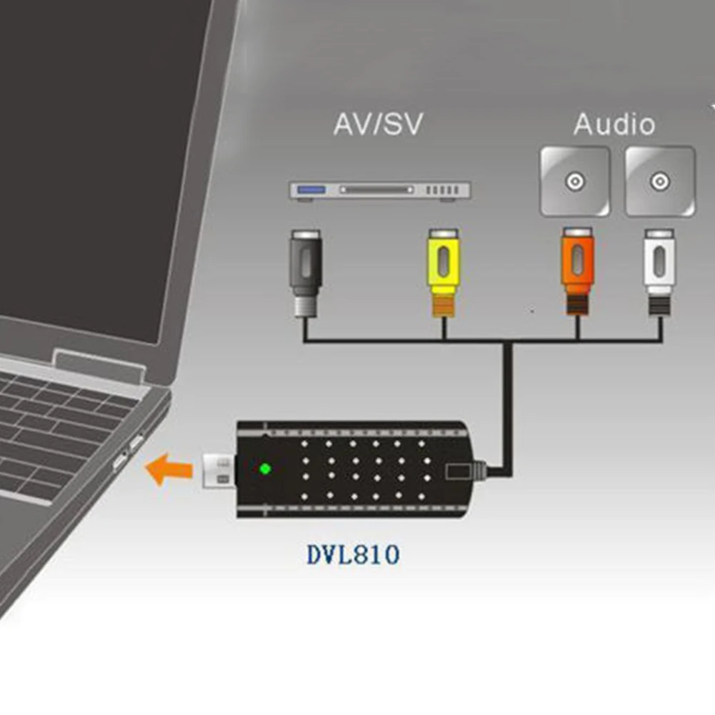 USB адаптер для захвата видео ТВ DVD VHS Captura de v deo аудио AV карта компьютера/CC TV камеры 2