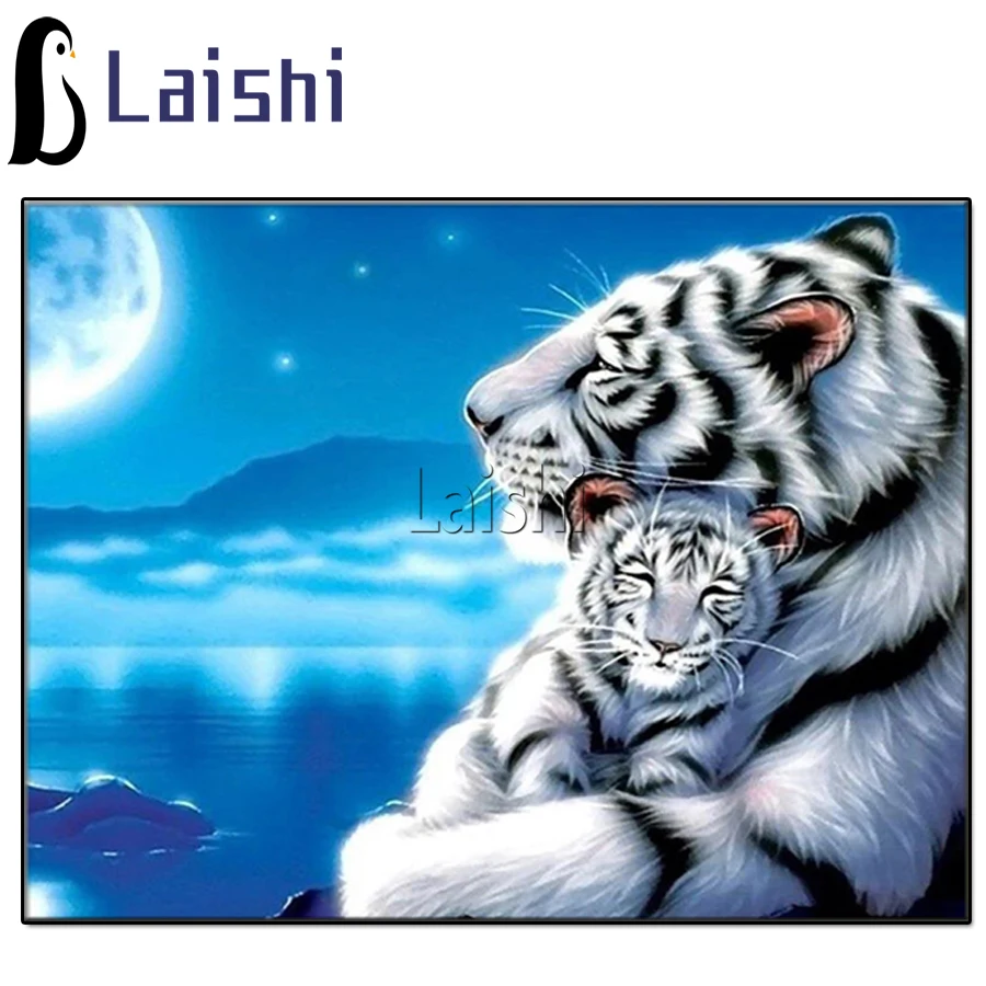 

Алмазов картина белый тигр пижамы для малыша, наряд для родителей и ребенка Алмазная вышивка полная выкладка животные Алмазная мозаика Пейзаж Вышивка крестиком