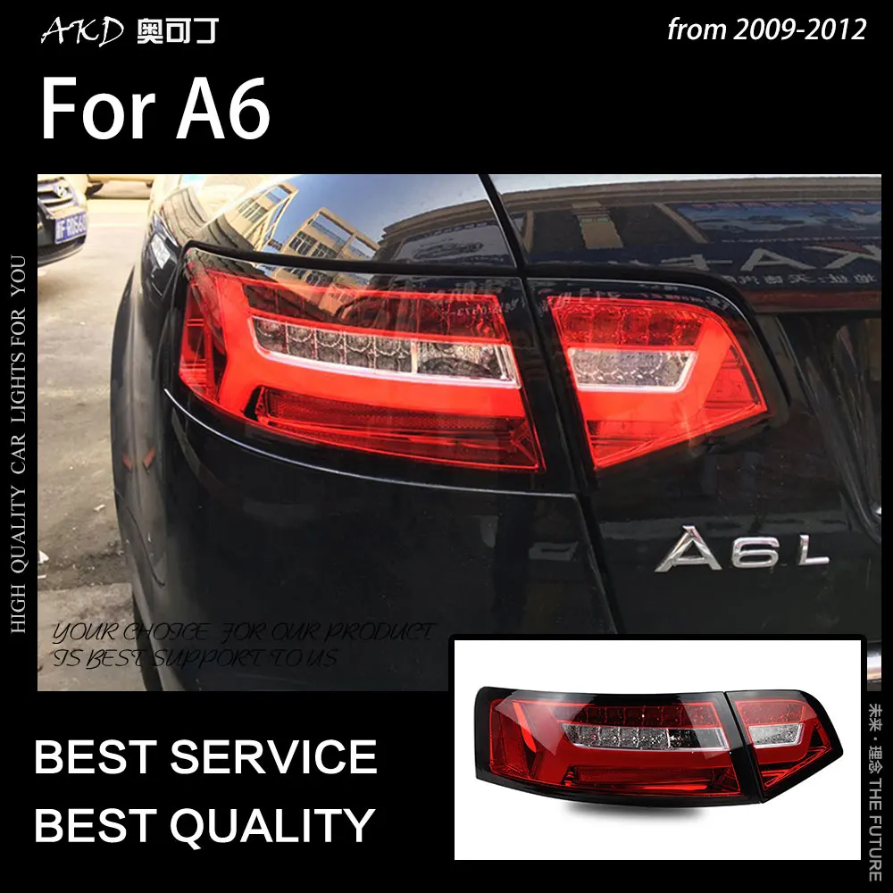 AKD Car Styling for A6 Tail Lights 2009-2011 A6L LED Lamp DRL Turn Signal Brake Reverse auto Accessories | Автомобили и мотоциклы