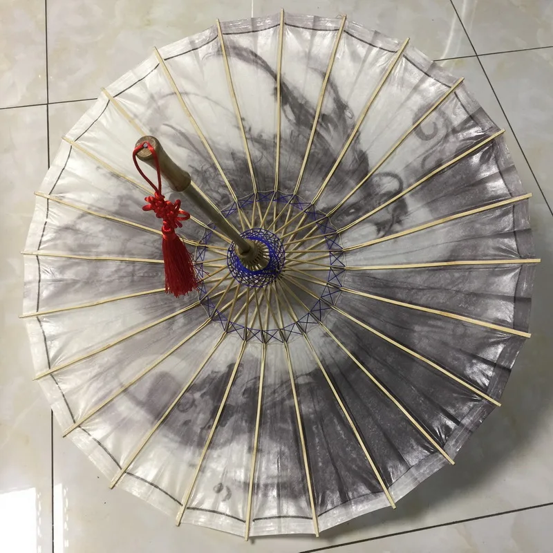 JIANGPANYUE Dragon Oil Paper Umbrella Chinese Painting Handmade Parasol Decoritive Oiled | Дом и сад