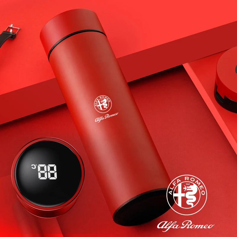 Автомобильная стальная бутылка для воды с дисплеем Дорожная Спортивная Alfa Romeo 159