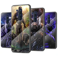 marvel black panther tempered glass cover for oneplus 9 r 8t 8 nord z 7 7t pro 5g silicone phone case coque