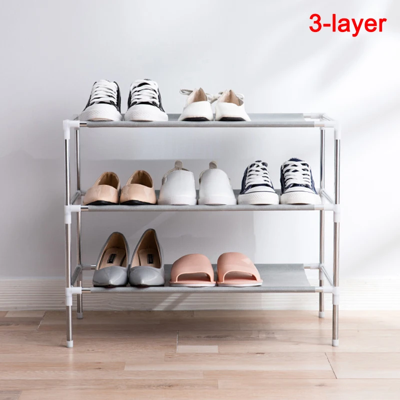 Сборный шкаф для обуви дома простой многоуровневый органайзер хранения нетканый