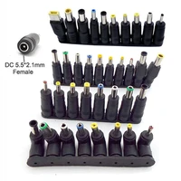 universal 5 5x2 1mm dc female to male ac power plug supply adapter tips connector kits for laptop jack sets right angle