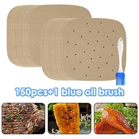 150 sheets of air fryer liner perforation baking parchment oven oven steamer non stick steaming paper cooking barbecue food mat