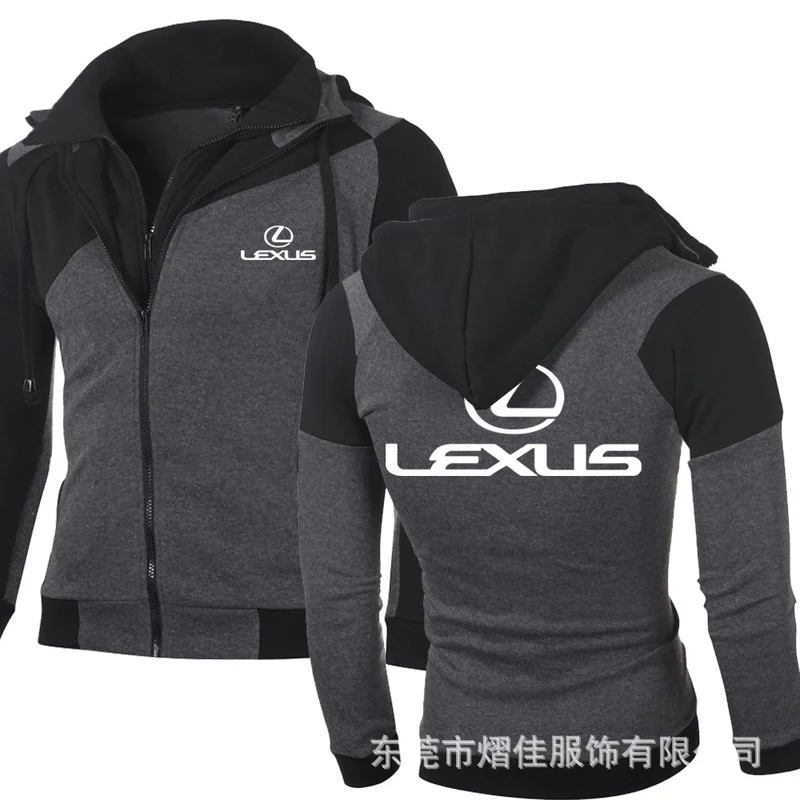 

New LEXUS fashion Men's Fashion Outwear Jacket Slim Fit Zipper Hooded High Quality Harajuku Casual Hoody sweatshirts