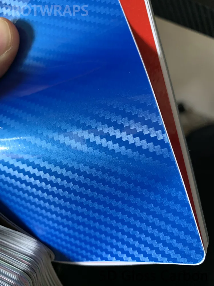 Blue Gloss 5D Carbon Fiber Vinyl Shiny stickers Film for car wrap covering Air release PROTWRAPS size 1.52x18m/Roll | Автомобили и