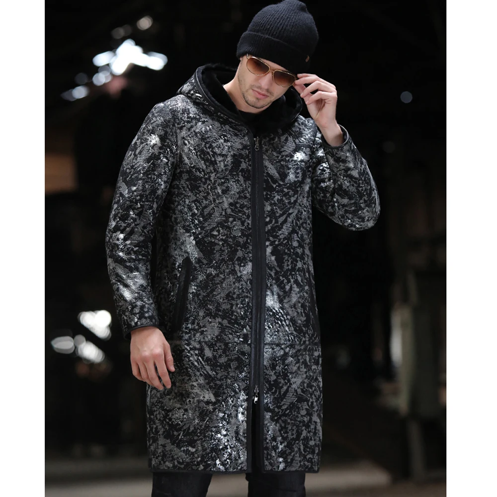 SANI утолщенные овчинные меховые овчины средней яркости мужская двусторонняя