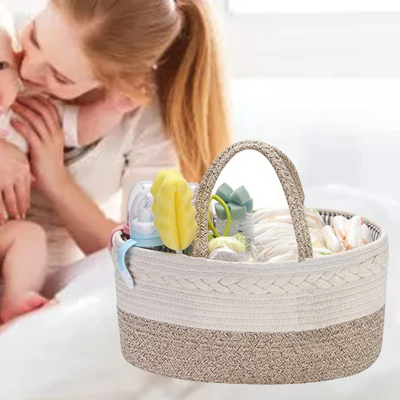 

Baby Diaper Caddy Organizer Portable Nursery Essentials Storage Basket Mummy Carriage Wet Wipes Bag N84C