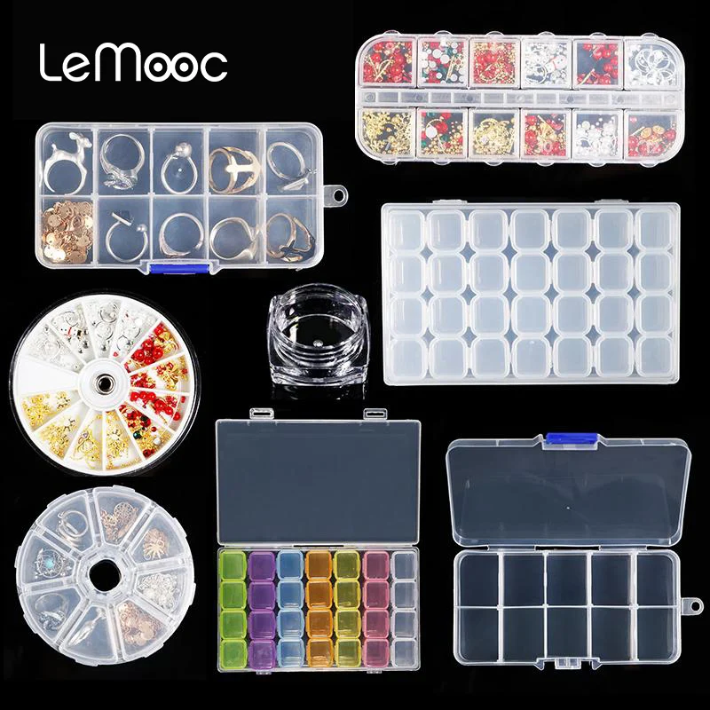 LEMOOC хранение для принадлежностей дизайна ногтей чехол прозрачный пластиковый