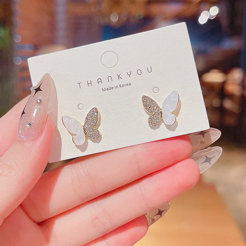 Женские серьги-бабочки с серебряным покрытием | Украшения и аксессуары