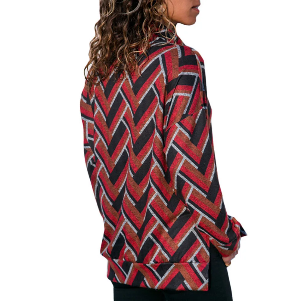 Женские свитера повседневные бохо красные для путешествий офиса девушек размера