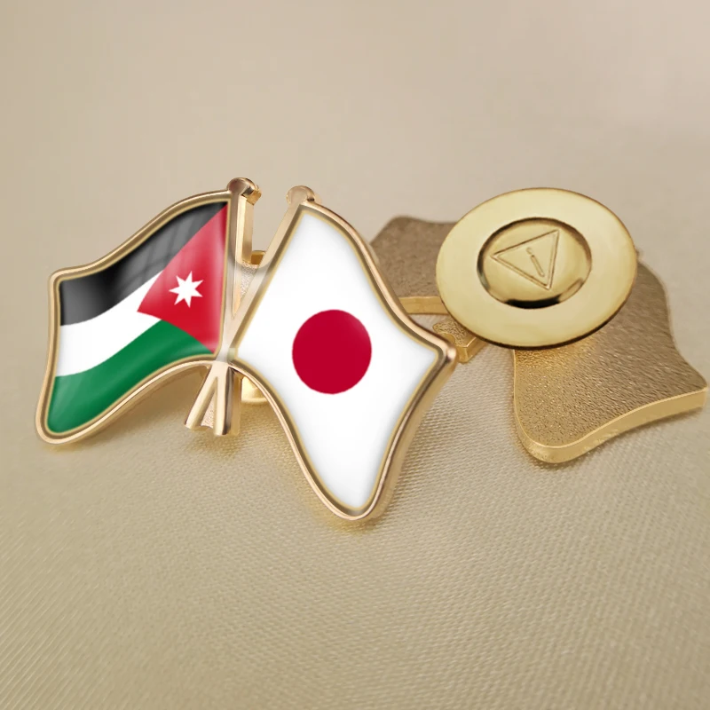 Значки-броши на лацкан двойные в японском и Иорданском стиле флаг дружбы - купить