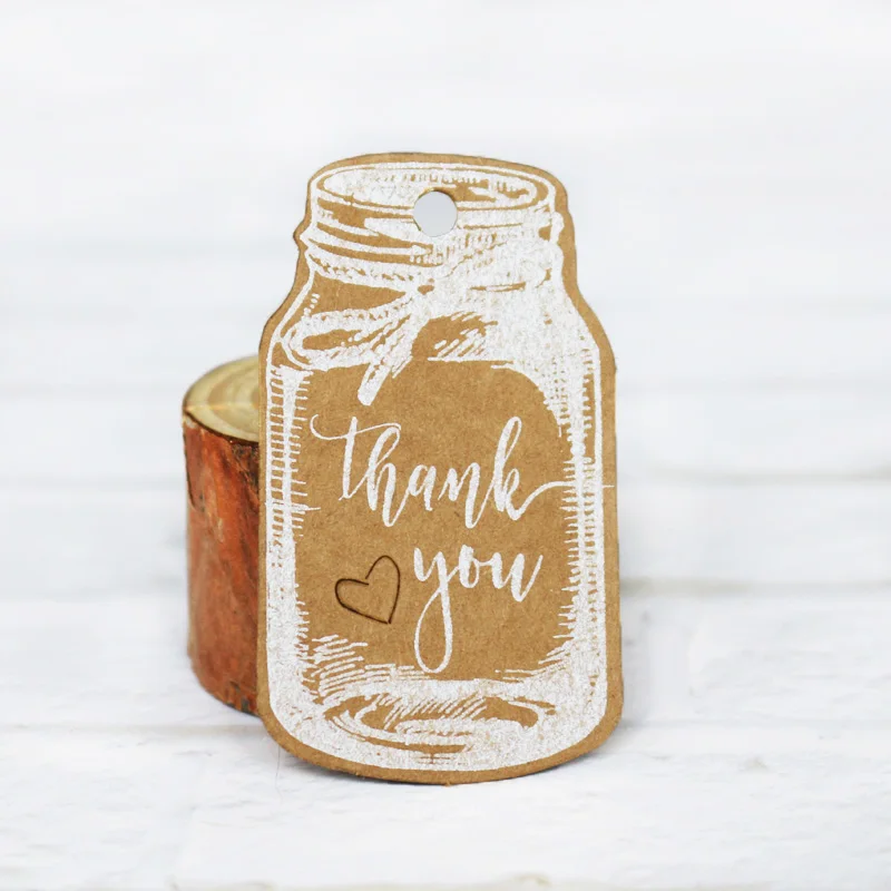 50 шт. в форме бутылки DIY крафт бумага бирка Подарочная этикетка карты спасибо