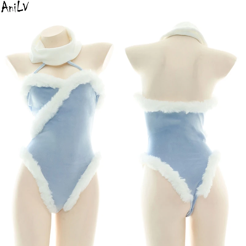 AniLV зимняя женская пижама для вечерние теплый плюшевый боди Unifrom костюмы игра Мэй